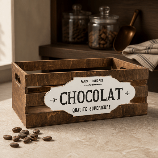 Krásna, ručne vyrobená drevená debnička Chocolat