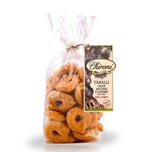 Slané praclíky s olivami Leccine a kaparami 250g Taliansko