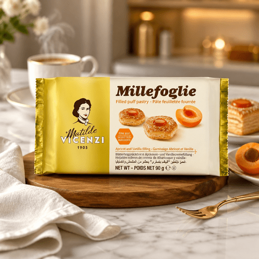 Matilde Vicenzi MilleVoglie – lístkové pečivo s marhuľovou náplňou a Bourbon vanilkou 90g Taliansko