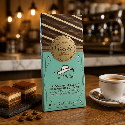 VENCHI TIRAMISU – čokoláda s tiramisu náplňou 110g Taliansko