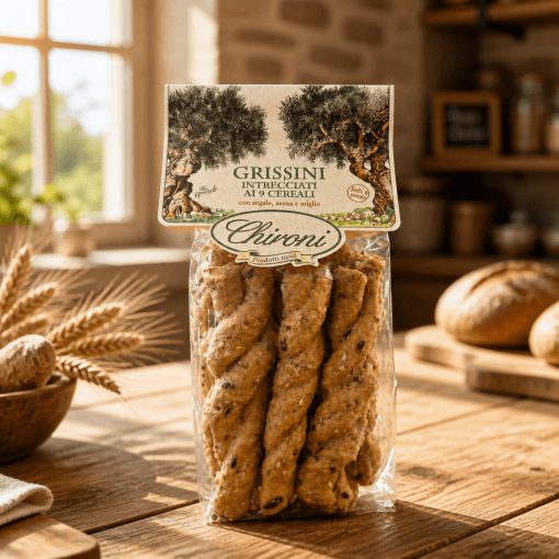 Chironi Grissini 9 Cereali – ručne vyrábané tyčinky s 9 druhmi obilnín 200g Taliansko