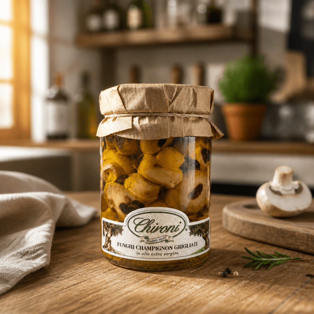 Chironi - grilované šampiňóny v extra panenskom olivovom oleji 280g Taliansko