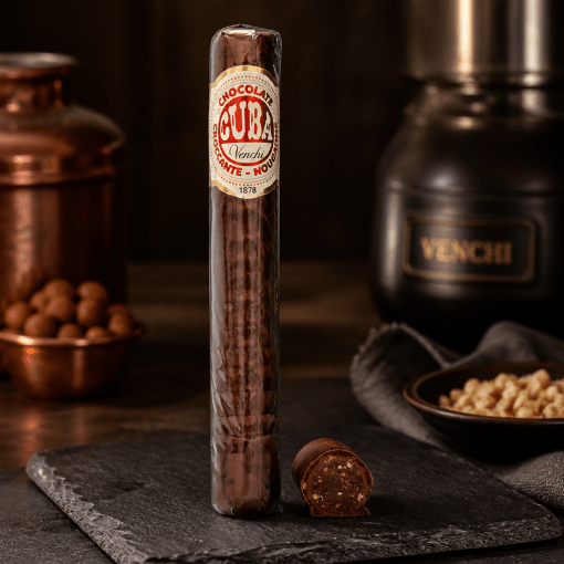 VENCHI CHOCOLATE CUBA NOUGATINE – čokoládová cigara s karamelovou náplňou 100g Taliansko