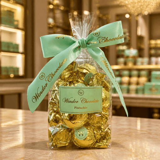 Windsor Chocolate Pistachio – pralinky z horkej čokolády s pistáciovou náplňou 125g Taliansko
