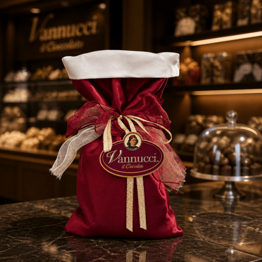 Vannucci - Luxusný výber plnených čokoládových praliniek rosso 500g Taliansko