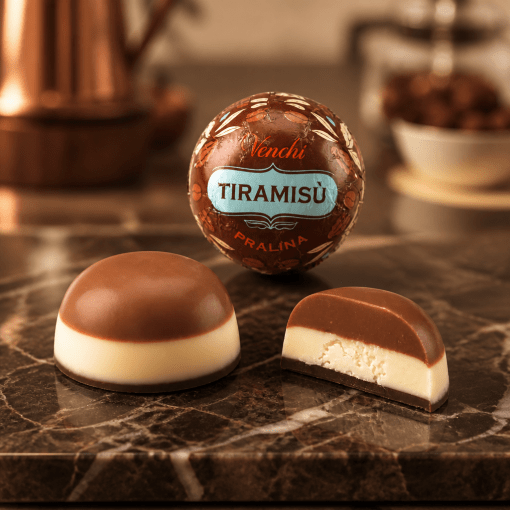 Venchi Tiramisù – trojvrstvová pralinka s mascarpone a kávou 1ks Taliansko